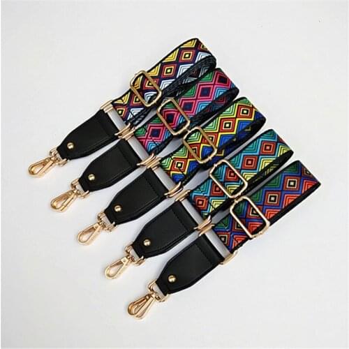 HJKL lady bag shoulder strap accessories fashion ethnic style color contrast adjustable long shoulder strap fashion color gift