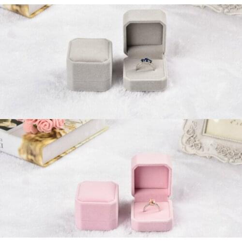 Jewery Organizer Box Rings/Earrings Storage Small Gift Box DIY craft Display Case square Wedding/etc Velvet Wh