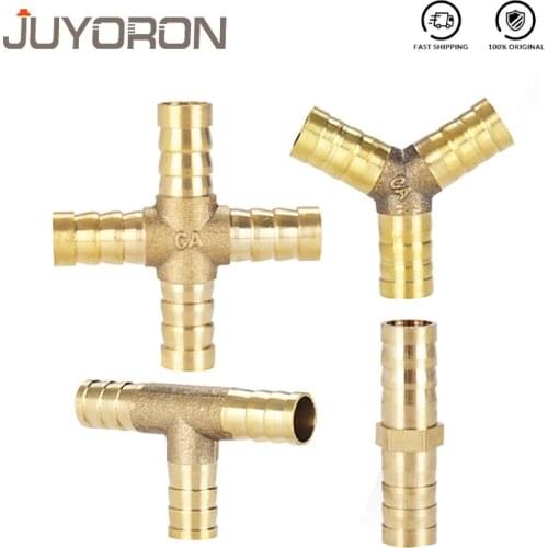 Pagoda Copper Connector Fittings Water Tube Brass Pipe Fitting Barbed Joint Coupler Adapter for 4mm 6mm 8mm 10 12 Hose Gold Tone