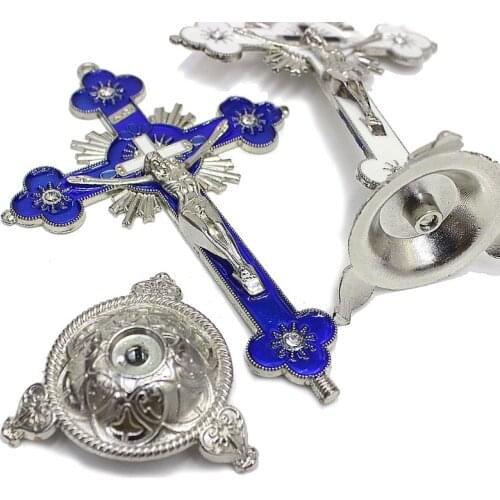Plum Blossom Metal Cross Jesus Christ Bitterness Church Sacred Statue Ornaments Office Household Religious Goods
