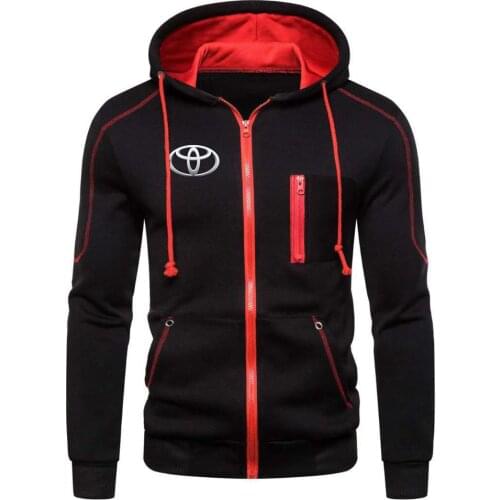 Unisex Men Toyota car logo Cotton Comfortable Zipper Hoodies Fitness Sweatshirts Solid Fleece College Style Men Tops Coats