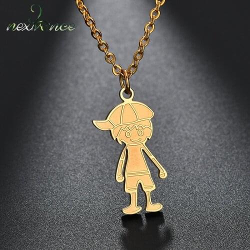 Nextvance Baby Boy Hat Cartoon Pendant Stainless Steel Necklaces for Kid Children Gift Christmas Jewelry Koyle