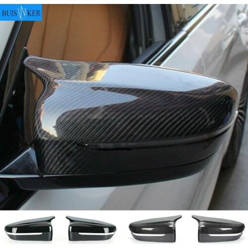 A Pair Carbon Fiber Car Rearview Mirror Cap Cover Trim For BMW 5 7 Series G30 G38 G11 G12 2017-2020 Car Styling Accessories