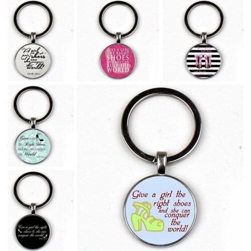 Vintage Women Independent Jewelry Shoes Are Suitable, She Can Conquer The World Keychain High Heels Key Chain Handmade DIY