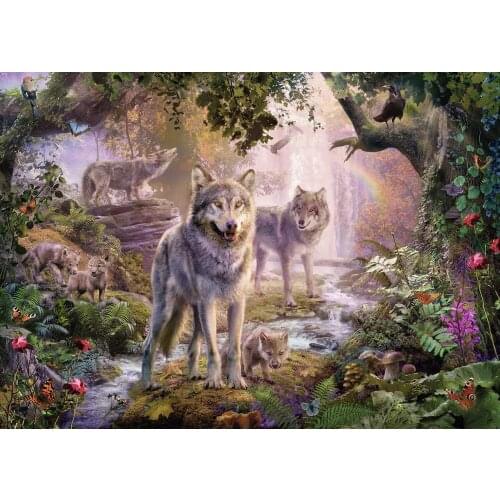 Full Square/round Drill 5D DIY Diamond embroidery"Wolves family"Diamond Painting Cross Stitch Rhinestone Mosaic Decor home