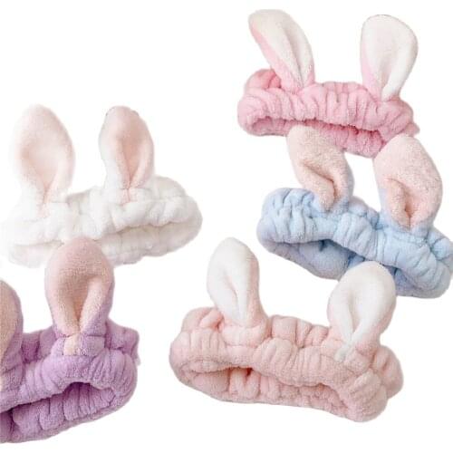 Hair Bands Women Wash Face Hair Holder Hairbands Soft Warm Rabbit Ears Headband For Women Girls Turban Fashion Hair Accessories