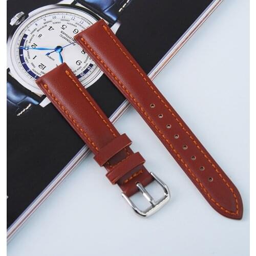 14mm 16mm Brown Leather Watch Band Strap Replacement for Wenger Ladies Watch