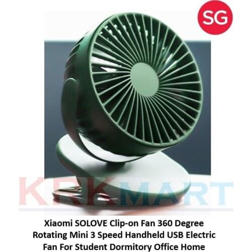 Sunshine Xiaomi SOLOVE Clip-on Fan 360 Degree Rotating Mini 3 Speed Handheld USB Electric Fan