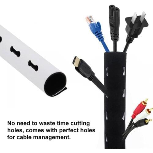 Cable Management Sleeves Multihole Cable Organizer Wire Hider Cover For TV Computer Office Flexible Neoprene Wrap Wire Winder