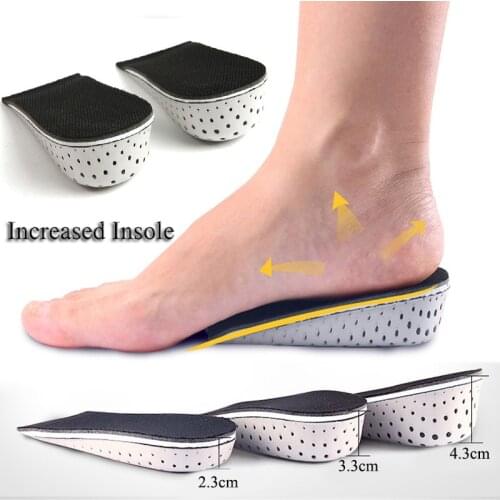 Womens Mens Increased Insole Invisible Comfortable Heighten insoles Insert Half insole Care Support feet shoe pad Heel Pads