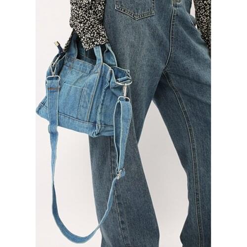 Japan and Korea Style Demin Fabric Shoulder Bag 2021 New INS Niche Design Cowboy Crossbody Bags Fold Over Purses and Handbags