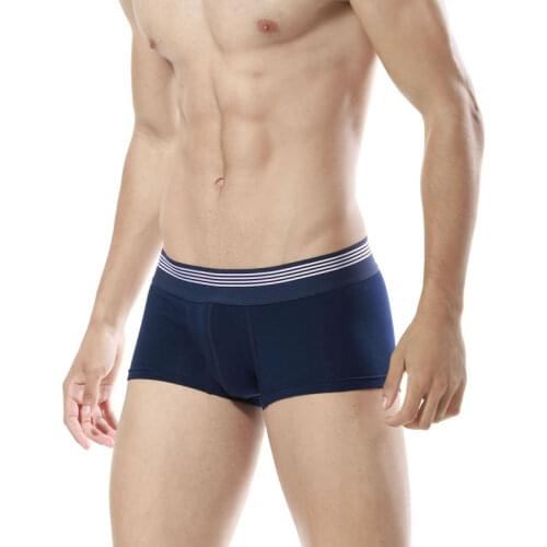 3pcs/lot Seobean mens100% cotton boxers low-waist underwear mens trunk solid color boxers underwear 3 colors size M/L/XL
