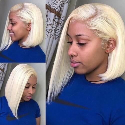 13x4 613 Blonde Malaysian Straight Human Hair Bob Wigs 8 - 16 Inch Remy Short Bob Lace Front Human Hair Wigs for Black Women