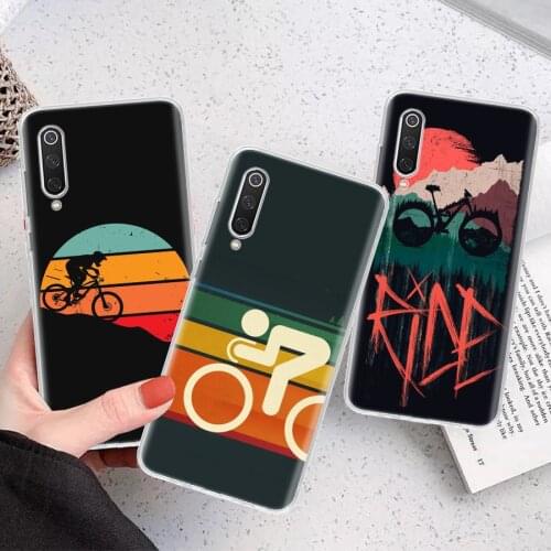 Bicycle Bike Sport Silicon Phone Case For Xiaomi Note 10 Mi 11 9 8 CC9 10T 9T 5X 6X A3 A2 A1 Lite Pro Poco F1 X3 Cover Coque