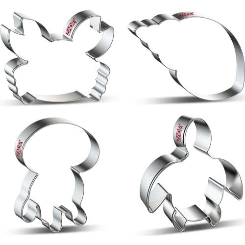 ZADE Under the Sea Crab Cookie Cutter for Biscuit Baking Turtle Octopus Cookie Cutter- Stainless Steel