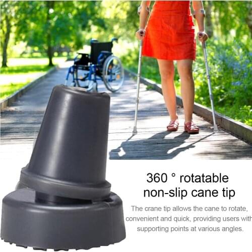 Replacement Rubber Cane Tip 360 Degree Rotatable Non-slip Wear-resistant Cane Tip 2.2CM Hole Crutch Pad Stick Cane Climb Tool