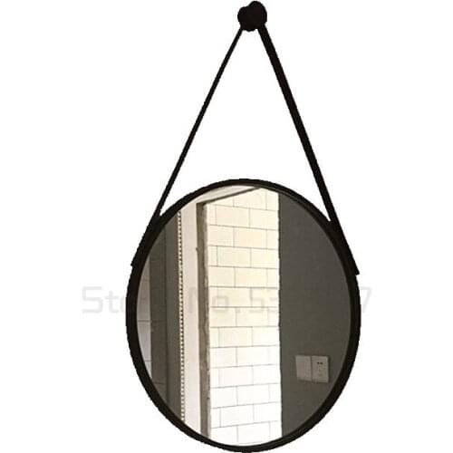 Iron wall mirror, round mirror, cosmetic mirror, bathroom mirror, round mirror, decorative mirror, fitting mirror