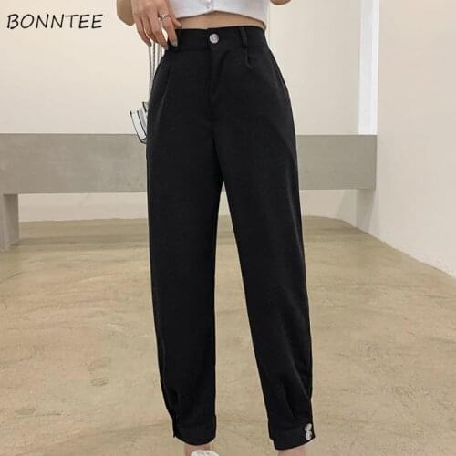 Harem Pants Women Summer Leisure Cozy Pure Simple Students Stylish All-match Ulzzang Oversized M-3XL Ankle-length Hot Sale Retro