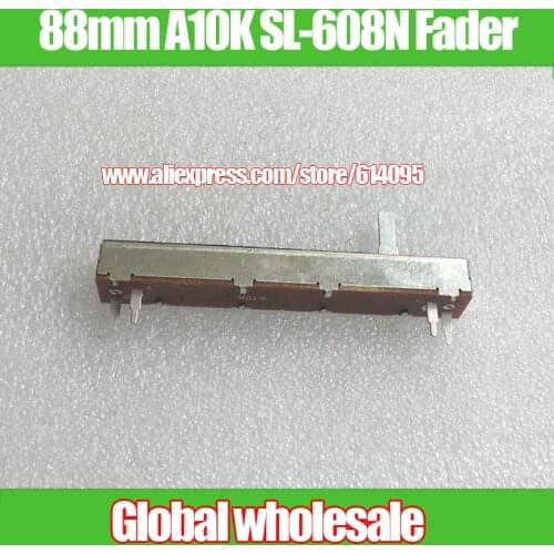 1pcs 88mm A10K SL-608N Mixer Slide Potentiometer Single Slide Potentiometer SL60V A10K-15C 4-pin / Stroke 60mm