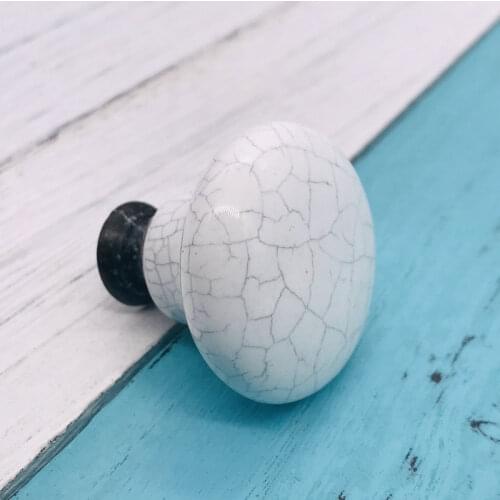 1pcs New American style Crack Ceramic Door Handle Drawer Cabinet Wardrobe Pull Knob 33mm*33mm Furniture Hardware