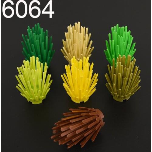 10Pcs 6064 Building Bricks Plant Bush 2x2x4 Trees Green Grass Plants Blocks City Parts with City Series Assemble Parts