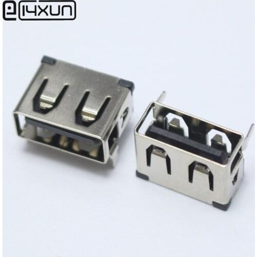 10PCS SMD USB Type A Female jack Black 4PIN AF 10.0 PCB Mount Socket Connector Flat Edge DIY Repair Phone Toy Parts