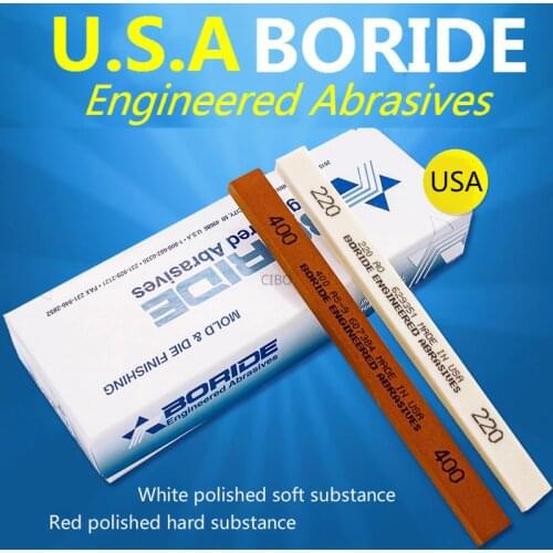 12pcs U.S.A BORIDE oil stone mold polishing stone imported oil stone strip AS-9 red AO white 6x12x180mm 1/4*1/2*6" Free Shipping