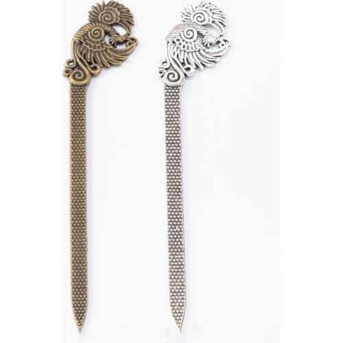 20pcs 131*24MM Antique silver color vintage bronze Phoenix hair stick hairstick metal hairpin diy hairwear hair jewelry bookmark