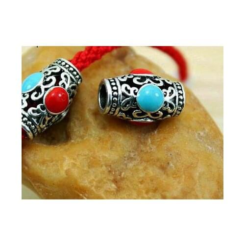 5pcs/lot Tibetan silver Dripping oil spacer Big hole lotus Loose Spacer Beads for DIY Jewelry Making bracelet fdgy4