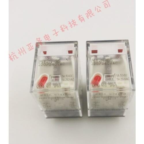 5pcs/lot [In stock] Relay MY2N-GS-220/240VAC Two groups switch 8 feet 5A250VAC with lamp