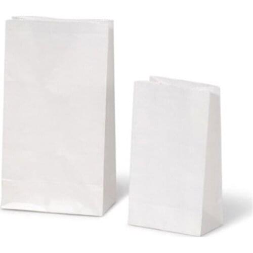 50pcs White Kraft Paper Bags Gusseted Bags That Stand Up candy bag
