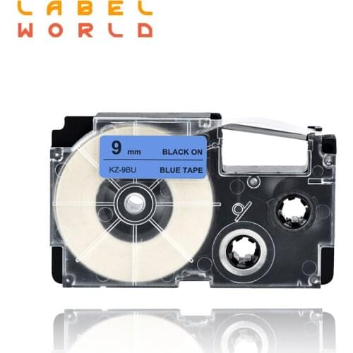 9mm casio label tape black on blue compatible for KL-60 typewriter KL-60SR kl120 label printers 1 pack
