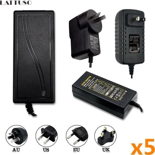 5pcs/lot Power Adapter Supply AC110V 220V To DC 5V 12 Volts EU US AU UK Transformer 1A 2A 3A 5A 6A 8A 10A LED Strip Power Adapte
