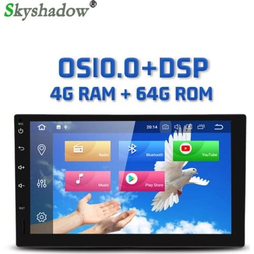 IPS DSP Android 10.0 4GB + 64GB ROM +8 Core Car DVD multimedia player 2 Din for Universal RDS Radio GPS map Bluetooth 5.0 wifi