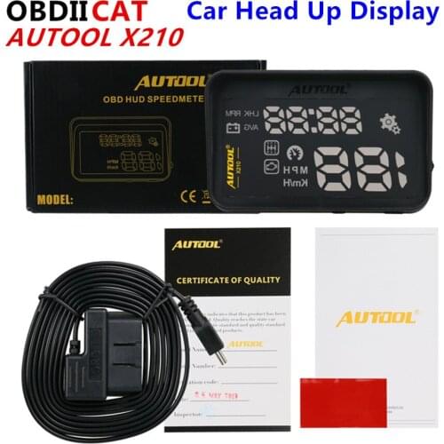 AUTOOL X210 Auto Car Head-Up Display Projector OBD II Vehicle Speeding Warning MPH/KM/h with Anti-slip Pad