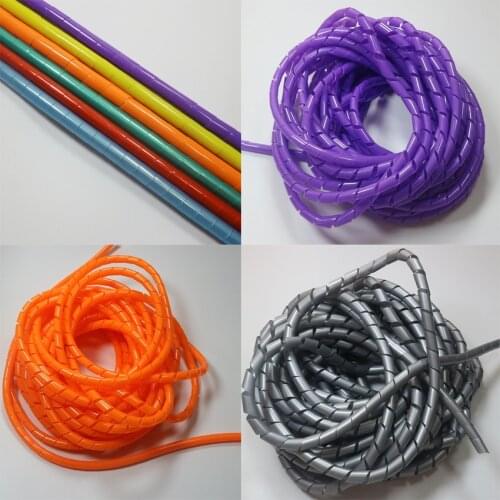 Freeshipping Wire Cable Tidy Organizer Management Spiral Wrapping bands Protector Diameter 6 8 10 mm grey orange purple