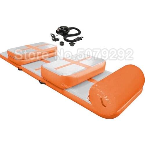 Free Pump 6pcs Item Set Popular Air Track Set With Air Mat/Air Block/Air Board/Air Roller/Pump DWF Air Floor/Bouncer/Trampoline