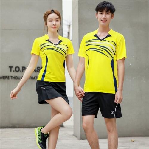 Quick Dry Badminton Shirt Women/men,Table Tennis T Shirts shorts Team Game Running Training Short Sleeves tennis shirt A155