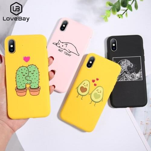 Lovebay Funny Cartoon Plant Animal Cases Cover For iPhone X XS XR Xs Max Soft TPU Phone Case For iPhone 6 6s 7 8 Plus 5 5s SE