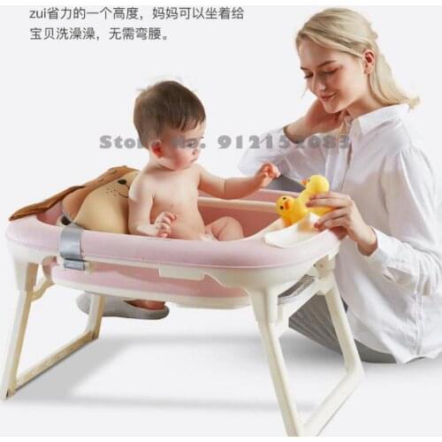Gromast Baby Bathtub Baby Folding Bathtub Newborn Can Sit And Lie Childrens Bathtub Household Large