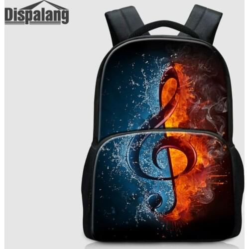Dispalang Cool Bookbags for Girls Women Day Pack Flame Musical Note Print Laptop Backpack Large Capacity Bagpack Mochila Escolar