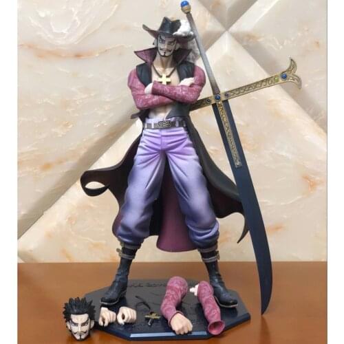 Deluxe World Government Dracule Mihawk Action Figure POP Anime ONE PIECE 10th Anniversary Big Excellent Model Toy Collectibles