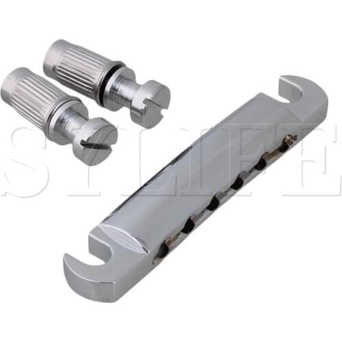 CHROME GUITAR TAILPIECE W/ STUDS FOR ELECTRIC GUITAR