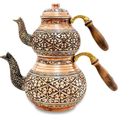 Handygoo Otantika Copper Teapot handmade custom embroidered original Turkish Tea Kettle