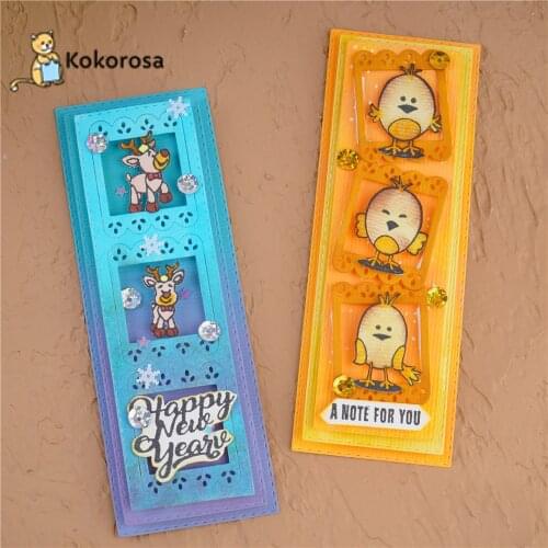 Kokorosa Small Animal Pattern Frame Cutting Dies Metal Dies Scrapbooking Album Card Making Embossing Stencil Diecuts New 2021