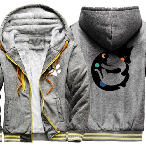 Black Print 2020 New Arrival Thicken Jackets For Mens Winter Hip Hop Mans Sweatshirts Leisure Streetwear Zipper sudadera hombre
