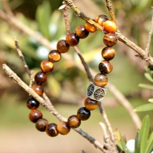 Mens Compass Bead Charm Bracelet Antique 8mm Tiger Stone Wanderlust Style Male Summer Beach Jewelry