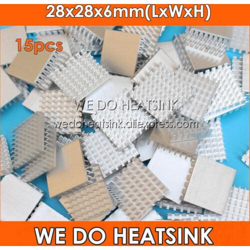WE DO HEATSINK 15pcs 28x28x6mm Aluminum Slotted Heat Sink Cooler Radiator
