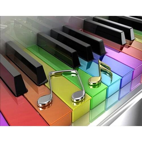 DIY Oil Painting By Numbers Rainbow Piano Keys Coloring By Numbers Wall Art Canvas Picture Hand Painted Room Decoration Gift