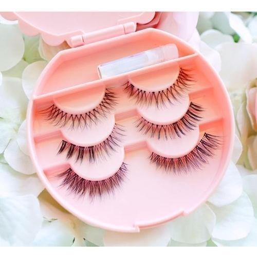 False Make Up Cosmetic Eyelashes Storage Case Bow Makeup Plastic Box Home Tools